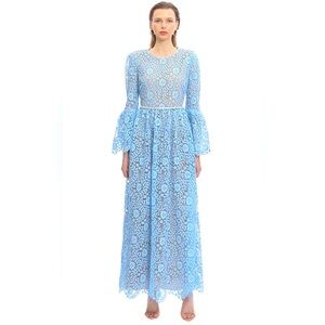 SELF PORTRAIT Women’s Rose long sleeve lace maxi dress💙💙